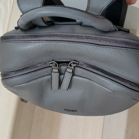 Tumi Landon Alcott Fine Leather Backpack in Gray - Picture 9 of 14
